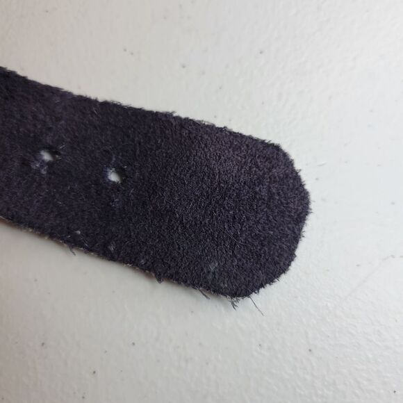 Vintage Multi Color Suede Link Belt with Silver Toned Buckle Brown Red Purple - Picture 5 of 10